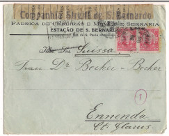 Lettre Brésil 1915 Destination ( Ennenda CT. Glarus )  + Censure - Briefe U. Dokumente