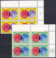 UNO GENF 1978 Mi-Nr. 73/74 Eckrand-Viererblocks ** MNH - Unused Stamps
