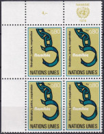 UNO GENF 1978 Mi-Nr. 75 Eckrand-Viererblock ** MNH - Neufs