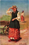 PC RUSSIAN ART P. POLYAKOV YOUNG PEASANT FROM MALORUSSIA UKRAINE (a44624) - Ukraine