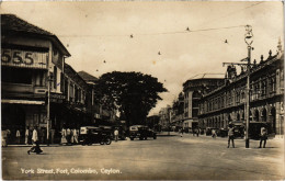 PC CEYLON SRI LANKA COLOMBO FORT YORK STREET REAL PHOTO POSTCARD (a49720) - Sri Lanka (Ceylon)