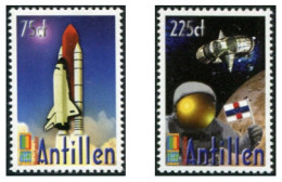 Antilles Néerlandaises 2000; Navette Départ, Astronaute, Station Spatiale; Yt1237-38 - North  America