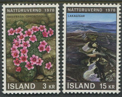 Island:Iceland:Unused Stamps Flowers And Landscape, 1970, MNH - Ungebraucht