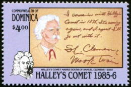 Dominique 1986; Comète Halley, Mark Twain; Yt897 S894-7 - North  America