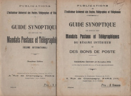 Guide Synoptique Mandats Postaux Et Telegraphiques - Regime Interieur + International - Bons De Poste - 1923 - Andere & Zonder Classificatie