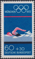 1972 Deutschland > BRD, ** Mi:DE 722, Sn:DE B488, Yt:DE 573, Schwimmen, Olympische Sommerspiele 1972 - München - Nuoto