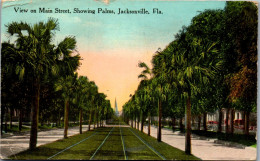 46035 - USA - Jacksonville , View On Main Street , Showing Palms , Florida - Gelaufen 1914 - Jacksonville