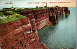 46350 - Deutschland - Helgoland , Südwestküste , Elektrischer Leuchtturm U. Funkenstation - Gelaufen 1903 - Helgoland