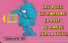 F616 - 01/1996 - MORPION 2 ROSE - 50 SO3 - (verso : N° A+5+C+6 Chiffres - 2ème Ligne  Vers La Gauche Sous Le A) - 1996