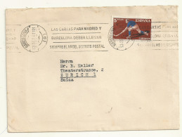 THEME SPORT HOCKEY ESPAGNE TP N° 1210 SUR LETTRE. - Jockey (sobre Hierba)