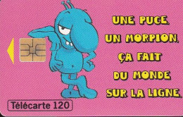 F617 - 01/1996 - MORPION 2 ROSE - 120 S03  - (verso : N° Deux Lignes - 2ème Ligne Vers La Gauche Sous Le A) - 1996