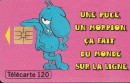 F617 - 01/1996 - MORPION 2 ROSE - 120 S03  - (verso : N° Deux Lignes - 2ème Ligne Vers La Droite) - 1996