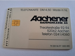 NETHERLANDS   FL 5,00 - CHIP CARD / TK  020/AACHENER BANK  /  NED/DU  / PRIVATE  Nice Used  ** 15752** - [3] Sim Cards, Prepaid & Refills