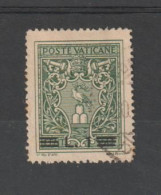 VATICANO:  1945  SOPRASTAMPA  MODIFICATA  -  £. 1 / 50 C. VERDE  US. -  SASS. 104 A - Used Stamps