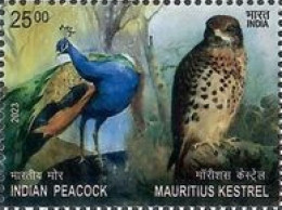 India 2023 India – Mauritius Joint Issue 1v Stamp MNH As Per Scan - Peacocks