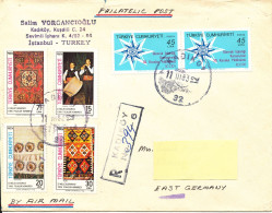 Turkey Cover Sent Air Mail To Germany DDR 11-3-1983 Topic Stamps Small Tear At The Top And Something Is Cut Of The Backs - Cartas & Documentos