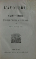 L'avouerie De Saint-Trond, épisode De L'histoire De Cette Ville - Par J. Demal  - Na 1855  -  Graafschap Sint-Truiden - Storia
