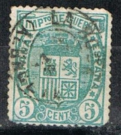 Sello 5 Cts 1875, Impuesto Guerra,, Fechador LA RODA (Albacete), Num 154 º - War Tax