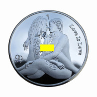 Medal Coin LGBT Love Is Love Athenia 40mm Silver Plated BU 02047 - Autres & Non Classés