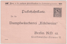 Entier De La Poste Locale Allemande De Berlin Timbrée Sur Commande (vers 1890) : Edelweiss, Laverie Linge Vapeur Hygiène - Other & Unclassified