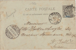 1895 - SENEGAL - CARTE ENTIER De SAINT LOUIS => ST GALL (SUISSE) ! - Covers & Documents