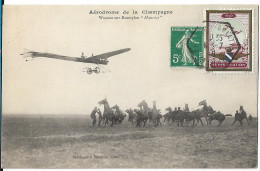 CPA AVIATION - Aérodrome De Champagne - WAGNER Sur Monoplan Hanriot - Cachet Héxa. Bétheny Aviation (MARNE) - Aerodromes