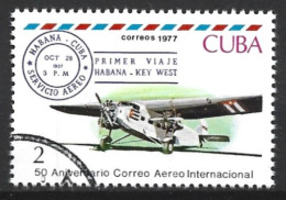 Cuba 1977. Scott #2161 (U) Intl. Airmail Service, 50th Anniv. - Used Stamps