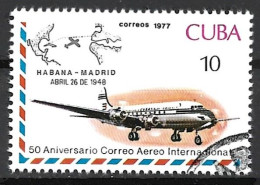 Cuba 1977. Scott #2163 (U) Intl. Airmail Service, 50th Anniv. - Usati