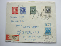 1946 , Brief Mit Randstücken , Als Einschreiben Aus BÖBLINGEN - Cartas & Documentos