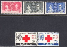 Jamaica 1937,1963 Mint No Hinge, Sc# 113-115, 203-204 SG ,Yt - Giamaica (...-1961)