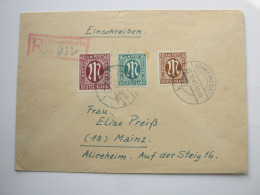 1946 , AM -Post , Einschreiben Aus  SCHWEINFURT - Cartas & Documentos