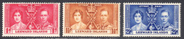 Leeward Islands 1937 Mint No Hinge, Sc# 100-102, SG ,Yt 86-88 - Leeward  Islands