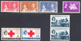 Montserrat 1937,63,64 Mint No Hinge, Sc# 89-91,150-153, SG ,Yt 91-93,... - Montserrat