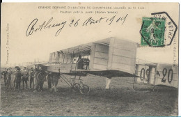 CPA AVIATION - Grande Semaine D'Aviation En Champagne (24Août 1909) - Paulhan Prêt à Partir (Biplan Voisin) - Meetings