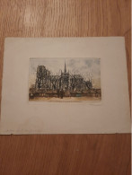 Eau Forte Paris Notre-Dame Et Le Quai De Montebello - Etsen