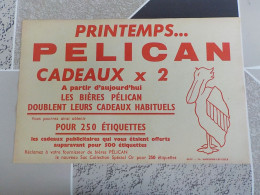 FEUILLE PUBLICITAIRE NON BUVARD BIERE BRASSERIE DU PELICAN LILLE - Leche