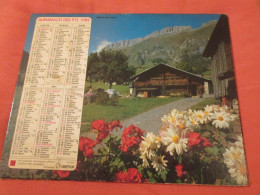 CALENDRIER ALMANACH 1985 MASSIF DES ARAVIS VALLEE DE LA HAUTE CLAREE OBERTHUR - Tamaño Grande : 1981-90