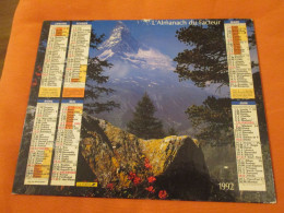 CALENDRIER ALMANACH 1992 MONTAGNE BORD DE LAC OBERTHUR - Grossformat : 1991-00
