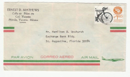 BICYCLE Export Stamps COVER MEXICO Air Mail  Aircraft Pic Cover  Cycling Aviation - Wielrennen