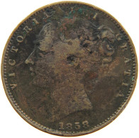 GREAT BRITAIN FARTHING 1858 Victoria 1837-1901 #s010 0025 - B. 1 Farthing