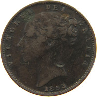 GREAT BRITAIN FARTHING 1853 Victoria 1837-1901 #s018 0321 - B. 1 Farthing