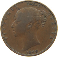 GREAT BRITAIN FARTHING 1848 Victoria 1837-1901 #c080 0633 - B. 1 Farthing