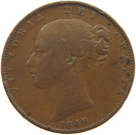 GREAT BRITAIN FARTHING 1848 Victoria 1837-1901 #s010 0201 - B. 1 Farthing