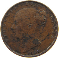 GREAT BRITAIN FARTHING 1847 Victoria 1837-1901 #a093 0191 - B. 1 Farthing