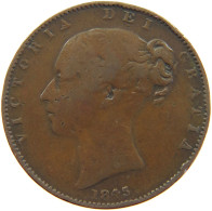 GREAT BRITAIN FARTHING 1845 Victoria 1837-1901 #c063 0107 - B. 1 Farthing