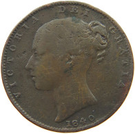 GREAT BRITAIN FARTHING 1840 Victoria 1837-1901 #s080 0115 - B. 1 Farthing