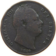 GREAT BRITAIN FARTHING 1834 WILLIAM IV. (1830-1837) #a093 0291 - B. 1 Farthing