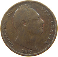 GREAT BRITAIN FARTHING 1831 WILLIAM IV. (1830-1837) #a012 0515 - B. 1 Farthing