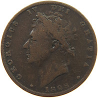 GREAT BRITAIN FARTHING 1828 GEORGE IV. (1820-1830) #c010 0325 - B. 1 Farthing