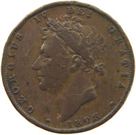 GREAT BRITAIN FARTHING 1828 GEORGE IV. (1820-1830) #c010 0377 - B. 1 Farthing